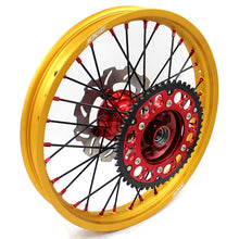 Load image into Gallery viewer, KKE 21 & 19 Cast Red Hubs Billet Gold Rims for Honda XR400R 96-04 XR600R 91-2000 Red&Gold
