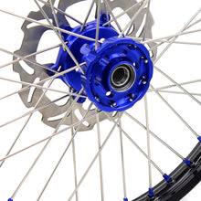 Load image into Gallery viewer, KKE 21"&18" Enduro Diretibke Wheels For YAMAHA YZ125 YZ250 1999-2016 YZ250F YZ450F 2003-2015 Blue Nipples With Disc