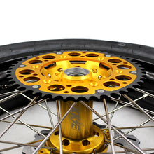 Load image into Gallery viewer, KKE 3.5 & 4.25*17inch Supermoto Rims Tires for SUZUKI RMZ250 2007-2025 RMZ450 2005-2025 Gold