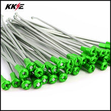 Load image into Gallery viewer, KKE 1.6*21 Front Spoke Set for KAWASAKI KX250F 05-18 KX450F 07-18 Green Alloy Nipple