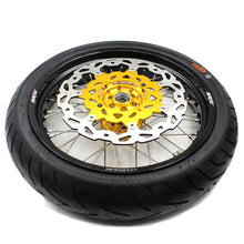 Load image into Gallery viewer, KKE 3.5 & 4.25*17inch Supermoto Rims Tires for SUZUKI RMZ250 2007-2025 RMZ450 2005-2025 Gold