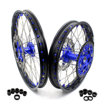 Load image into Gallery viewer, KKE 21"&18" Enduro Diretibke Wheels For YAMAHA YZ125 YZ250 1999-2016 YZ250F YZ450F 2003-2015 Blue Nipples With Disc