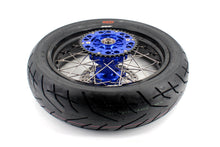 Load image into Gallery viewer, KKE 3.5/4.25*17inch Cush Drive Rims Tires For YAMAHA WR250F 2001-2019 WR450F 2003-2018 Blue Hub