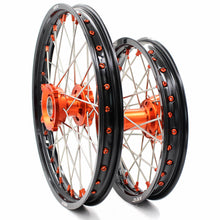 Load image into Gallery viewer, KKE 17"*1.4/14"*1.6 Kid's Big Wheels Rims Fit KTM SX 85 2003-2020 Orange Nipples