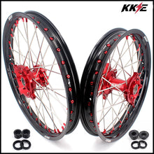Load image into Gallery viewer, KKE 21" 18" OEM Size Motorcycle Alloy Wheels Rims Compatible with HONDA XR650L 1993-2024 Red Nipples