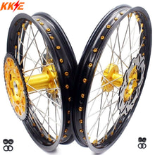 Load image into Gallery viewer, KKE 21 & 19 MX Rims for Suzuki RMZ250 2007-2025 RMZ450 2005-2025 Gold Nipple