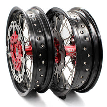 Load image into Gallery viewer, KKE 17 inch Supermoto Wheels Rims for HONDA XR650L 1993-2025 Red Hub Discs