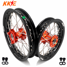 Load image into Gallery viewer, KKE 12/10 Small Kid's Wheels For KTM SX50 2024-2025 Mini Dirtbikes Orange Hub
