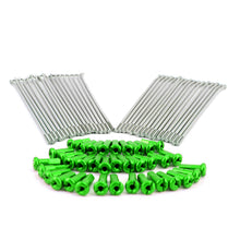 Load image into Gallery viewer, KKE 2.15*19 Rear Spoke Set with Green Alloy Nipple for FOR KAWASAKI KX250F KX450F 36 PCS