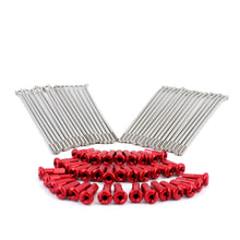Load image into Gallery viewer, KKE FRONT 1.6*21 STAINLESS STEEL SPOKE SET WITH ALLOY RED NIPPLE FOR HONDA CRF250R CRF250X CRF450R CRF450X SILVER