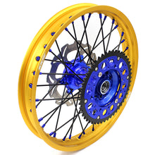 Load image into Gallery viewer, KKE 21"&19" Mx Dirtbike Cast Wheels For YAMAHA YZ125 YZ250 1999-2016 YZ250F YZ450F 2003-2015 Gold Rim Black Spokes With Disc