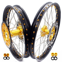 Load image into Gallery viewer, KKE 21 & 18 Enduro Rims for Suzuki RMZ250 2007-2018 RMZ450 2005-2017 Gold Nipple