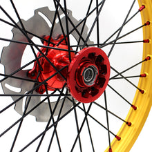 Load image into Gallery viewer, KKE 21 & 19 Cast Red Hubs Billet Gold Rims for Honda XR400R 96-04 XR600R 91-2000 Red&Gold