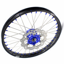 Load image into Gallery viewer, KKE 21"&18" Enduro Diretibke Wheels For YAMAHA YZ125 YZ250 1999-2016 YZ250F YZ450F 2003-2015 Blue Nipples With Disc