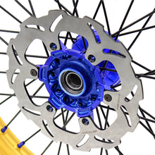 Load image into Gallery viewer, KKE 21"&19" Mx Dirtbike Cast Wheels For YAMAHA YZ125 YZ250 1999-2016 YZ250F YZ450F 2003-2015 Gold Rim Black Spokes With Disc