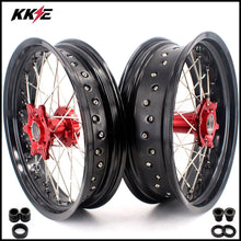 Load image into Gallery viewer, KKE 3.5 & 4.25 Supermoto Motard Wheels Rims for BETA RR 2013-2024 Red Hubs