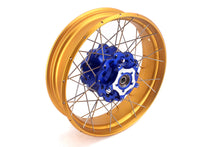 Load image into Gallery viewer, VMX 19inch 17inch CUSH Drive Spoked Tubeless Wheels Set For BMW G310GS 2016-2024 Blue Hub & Gold Rim