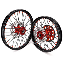 Load image into Gallery viewer, KKE 21" 18" Cast Enduro Wheels For KTM EXC EXC-F EXC-E 2003-2025 Black Spokes
