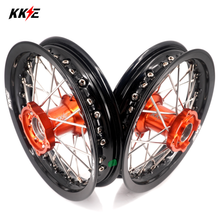 Load image into Gallery viewer, KKE 10/10 Small Kid's Wheels For KTM SX50 2014-2023 Mini Dirtbikes Orange Hub