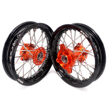 Load image into Gallery viewer, KKE 10/10 Small Kid's Wheels For KTM SX50 2014-2023 Mini Dirtbikes Orange Hub