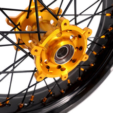 Load image into Gallery viewer, KKE 3.5/4.25 Supermoto Race Wheels For Suzuki RM125 1996-2007 RM250 1996-2008 Gold Nipples