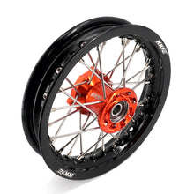 Load image into Gallery viewer, KKE 12/10 Small Kid's Wheels For KTM SX50 2024-2025 Mini Dirtbikes Orange Hub