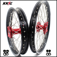 Load image into Gallery viewer, KKE 21 & 18 Enduro Wheels Rims for Husqvarna TE TC FE FC SMR TXC 2000-2013 Red Hubs