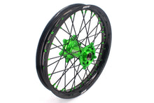 Load image into Gallery viewer, KKE 1.6*21 & 2.15*18 Wheels Rims Fit Kawasaki KX450 2019-2025 KX450X 2021-2025 Green Nipples & Black Spokes