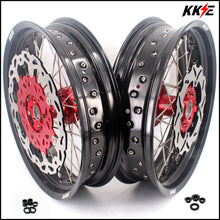 Load image into Gallery viewer, KKE 3.5 & 4.25 Cush Drive Supermoto Rims for HONDA CRF250R/450R 2002-2012 Red&Black With Disc&Sprocket