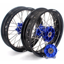 Load image into Gallery viewer, KKE 17 Inch Cush Drive Supermoto Wheels Fit Yamaha WR250F 2001-2018 WR450F 2003-2018 Blue