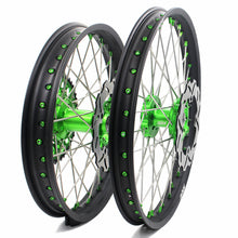 Load image into Gallery viewer, KKE 21 & 19 MX Wheels for Kawasaki KX250F 2019 and 2021 Green Nipple(2020 Excluded)