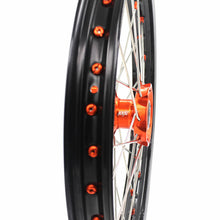 Load image into Gallery viewer, KKE 19in. 16in. Kid's Big Wheels Spoked Rims Fit KTM SX 85 2003-2020 Orange Nipples