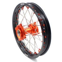 Load image into Gallery viewer, KKE 19in. 16in. Kid's Big Wheels Spoked Rims Fit KTM SX 85 2003-2020 Orange Nipples