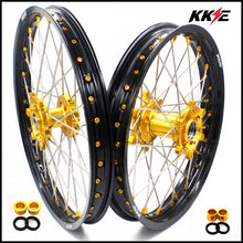 Load image into Gallery viewer, KKE 21 & 18 Enduro Rims for Suzuki RMZ250 2007-2018 RMZ450 2005-2017 Gold Nipple