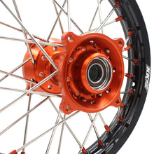 Load image into Gallery viewer, KKE 17"*1.4/14"*1.6 Small Kid's Wheels Rims Set For KTM SX 85 2021-2024 Orange Nipples