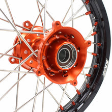 Load image into Gallery viewer, KKE 17"*1.4/14"*1.6 Small Kid's Wheels Rims Set For KTM SX 85 2021-2024 Orange Nipples