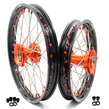 Load image into Gallery viewer, KKE 17"*1.4/14"*1.6 Small Kid's Wheels Rims Set For KTM SX 85 2021-2024 Orange Nipples