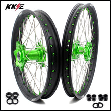 Load image into Gallery viewer, KKE 21 & 19 MX Wheels for Kawasaki KX250F 2019 and 2021 Green Nipple(2020 Excluded)