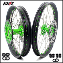 Load image into Gallery viewer, KKE 21 & 19 MX Wheels for Kawasaki KX250F 2019 and 2021 Green Nipple(2020 Excluded)