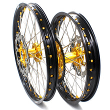 Load image into Gallery viewer, KKE 21 & 19 MX Dirt Bike Rims For SUZUKI RM125 2001-2007 RM250 2008 Gold Nipple