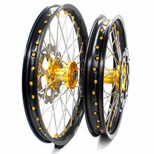 Load image into Gallery viewer, KKE 21 & 19 MX Dirt Bikes Rims For SUZUKI RM125 RM250 1996-2000 Gold Nipples