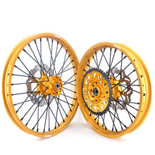 Load image into Gallery viewer, KKE 21 & 19 MX Gold Wheels for Suzuki RM125 RM250 1996-2000 Black Spoke