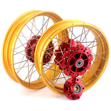 Load image into Gallery viewer, VMX-Racing 21/18 Tubeless Rims Fit Honda Africa Twin CRF1000L 2016-2020 Red Hub & Gold Rim