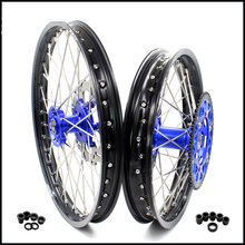 Load image into Gallery viewer, KKE 21"/18" Enduro Dirtibke Wheels For YAMAHA YZ125 YZ250 1999-2016 YZ250F YZ450F 2003-2015 Blue&Black With Disc