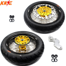 Load image into Gallery viewer, KKE 3.5 & 4.25*17inch Supermoto Rims Tires for SUZUKI RMZ250 2007-2025 RMZ450 2005-2025 Gold