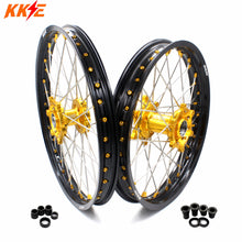 Load image into Gallery viewer, KKE 21 & 19 MX Dirt Bike Rims For SUZUKI RM125 2001-2007 RM250 2008 Gold Nipple