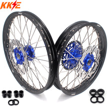 Load image into Gallery viewer, KKE 21 & 18 Motorcycle Dirt Wheels For KAWASAKI KX125 KX250 1993-2002 Blue Hub Disc