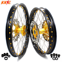 Load image into Gallery viewer, KKE 21 & 19 MX Dirt Bikes Rims For SUZUKI RM125 RM250 1996-2000 Gold Nipples