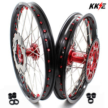 Load image into Gallery viewer, KKE 21/18 21/19 MX Wheels Rims Set For Honda XR400R 1996-2004 XR600R 1991-2000 Red Nipples