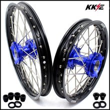 Load image into Gallery viewer, KKE 17"*1.4/14"*1.6 Spoked Kid's Big Wheels Rims Fit KTM SX 85 2003-2020 Husqvarna TC 85 2014-2020 Blue Hub
